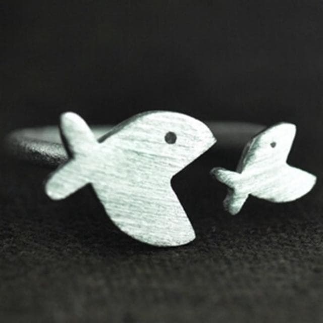 【米蘭精品】現貨+預購 戒指流行銀飾品小魚造型時尚可愛百搭母親節生日情人節聖誕節交換禮物73ae101