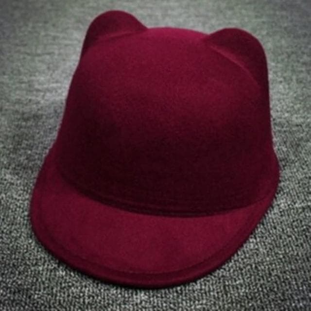 【米蘭精品】現貨+預購 馬術帽毛呢帽可愛小耳朵時尚純色情人節生日聖誕節交換禮物女帽子72b4