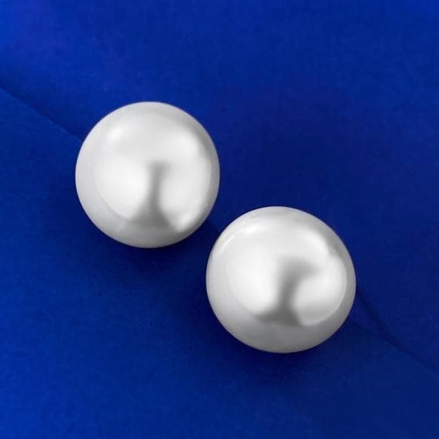 【米蘭精品】現貨+預購 珍珠耳環925純銀耳針16mm貝珠簡約經典女耳飾女飾品聖誕節交換禮物74gh4