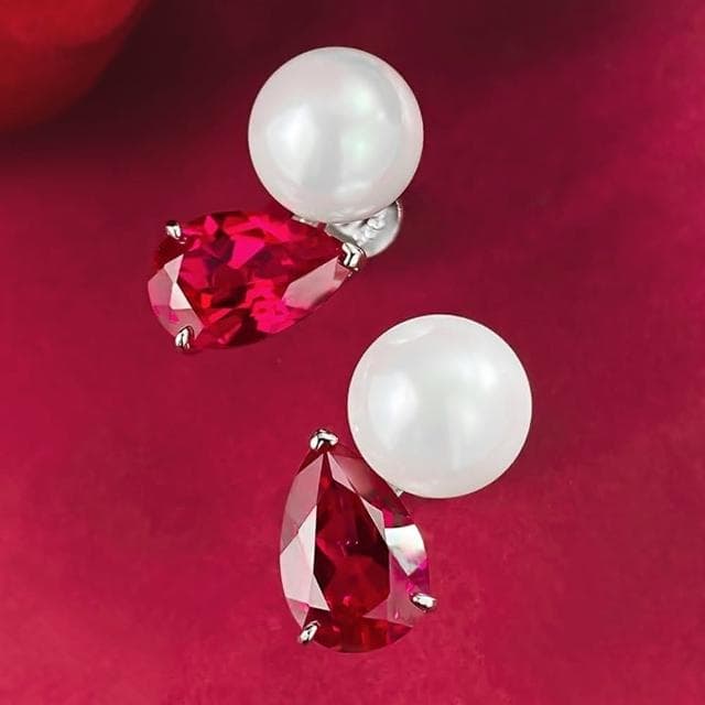 【米蘭精品】現貨+預購 珍珠耳環925純銀耳針8*12mm鋯石10mm貝珠女飾品聖誕節交換禮物74gh21