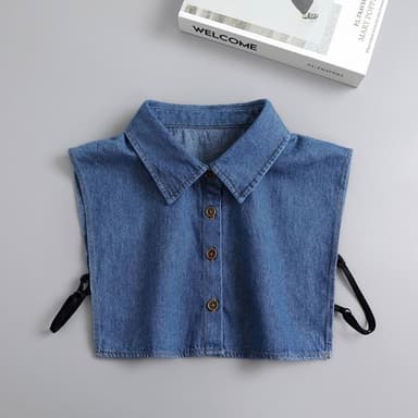 【米蘭精品】現貨+預購 假領子襯衫領片-水洗牛仔工業風百搭女裝配件2色74ko8