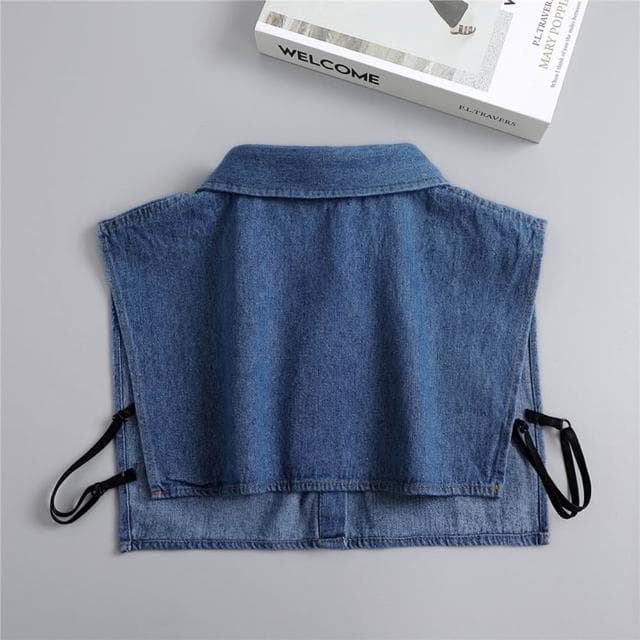 【米蘭精品】現貨+預購 假領子襯衫領片-水洗牛仔工業風百搭女裝配件2色74ko8
