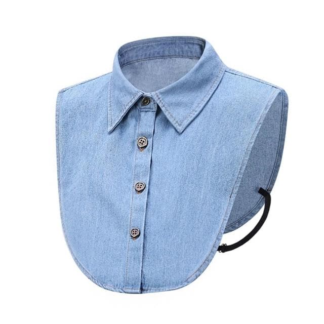 【米蘭精品】現貨+預購 假領子襯衫領片-水洗牛仔工業風百搭女裝配件2色74ko8