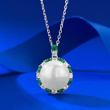 【米蘭精品】現貨+預購 珍珠項鍊925純銀吊墜12mm貝珠6克拉鋯石女飾品聖誕節交換禮物74gh10