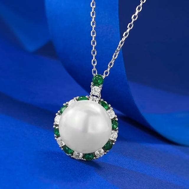 【米蘭精品】現貨+預購 珍珠項鍊925純銀吊墜12mm貝珠6克拉鋯石女飾品聖誕節交換禮物74gh10