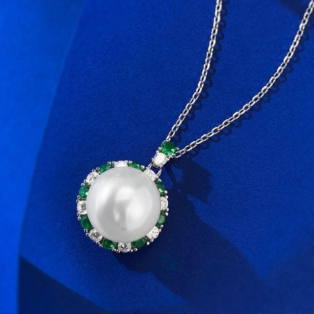 【米蘭精品】現貨+預購 珍珠項鍊925純銀吊墜12mm貝珠6克拉鋯石女飾品聖誕節交換禮物74gh10