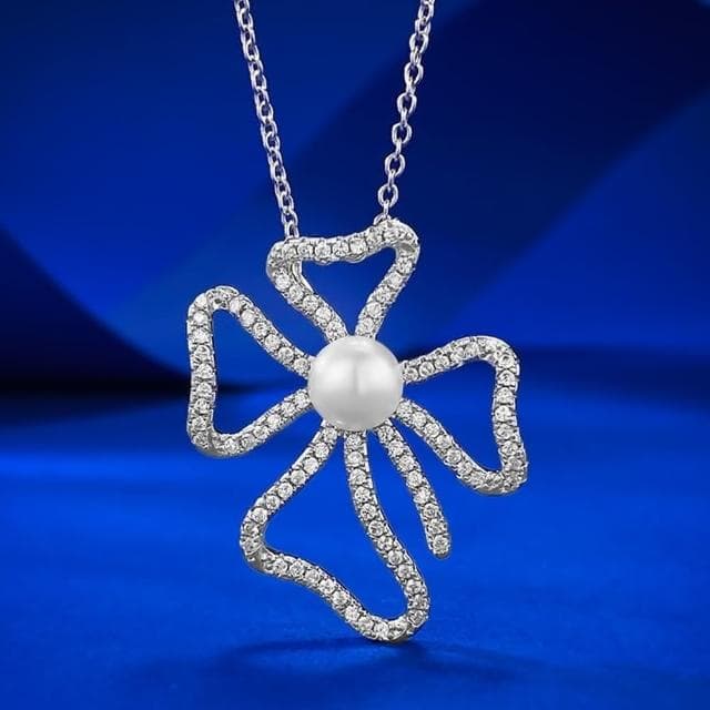 【米蘭精品】現貨+預購 珍珠項鍊925純銀吊墜天然8mm貝珠鑲鑽女飾品聖誕節交換禮物74gh14