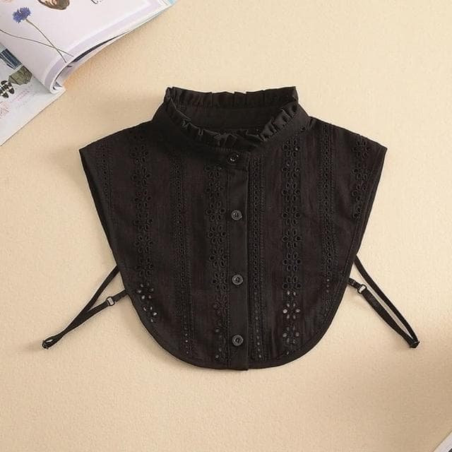 【米蘭精品】現貨+預購 假領子襯衫領片蕾絲鏤空木耳邊立領女裝配件情人節生日聖誕節交換禮物2色74ac20