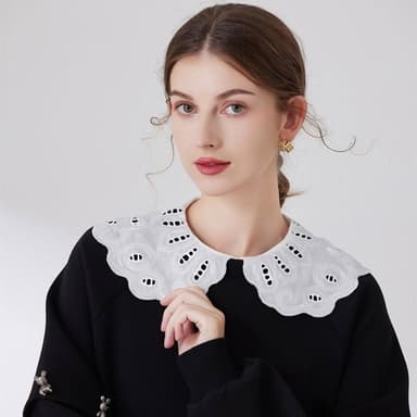 【米蘭精品】現貨+預購 假領子襯衫領片-鏤空花邊刺繡棉質女裝配件74ko85
