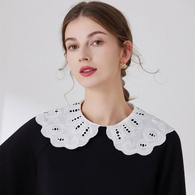 【米蘭精品】現貨+預購 假領子襯衫領片-鏤空花邊刺繡棉質女裝配件74ko85