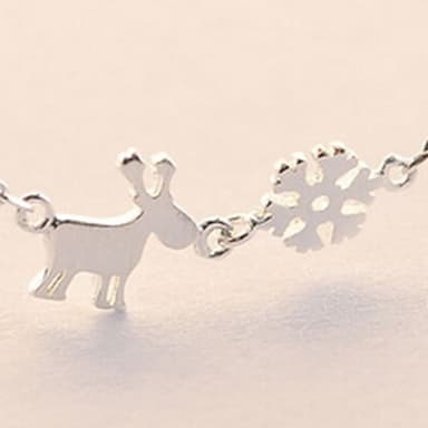 【米蘭精品】現貨+預購 項鍊銀飾品雪花小鹿造型獨特時尚流行母親節生日情人節聖誕節交換禮物73y11