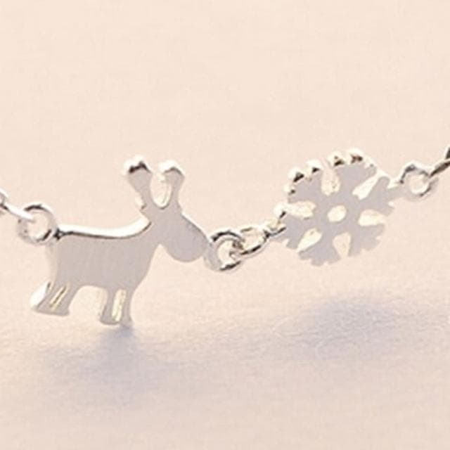 【米蘭精品】現貨+預購 項鍊銀飾品雪花小鹿造型獨特時尚流行母親節生日情人節聖誕節交換禮物73y11