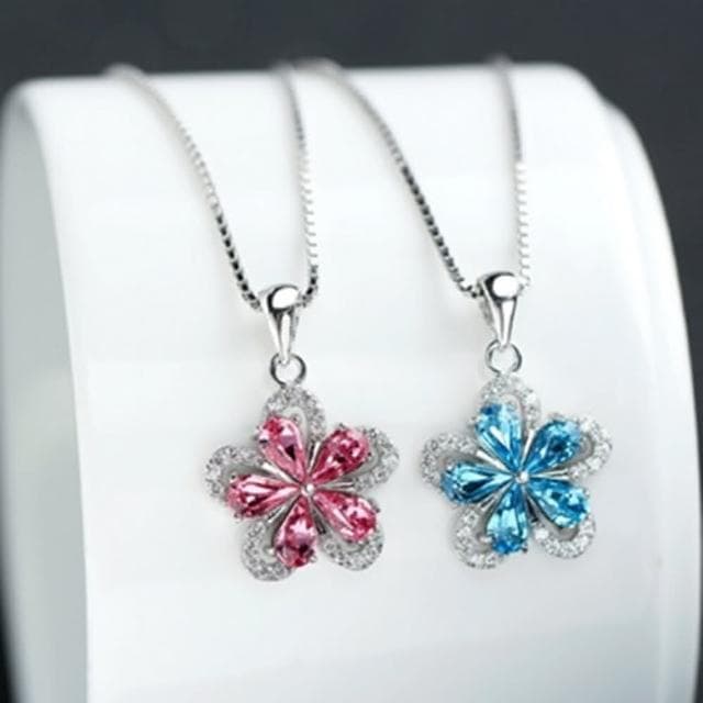 【米蘭精品】現貨+預購 項鍊鑲鑽流行銀飾品高雅小花百搭母親節情人節生日聖誕節交換禮物女飾品2色73am111