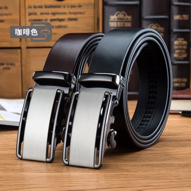 【米蘭精品】現貨+預購 真皮皮帶腰帶黃牛皮商務自動扣經典男皮帶情人節生日聖誕節交換禮物2色74eh21
