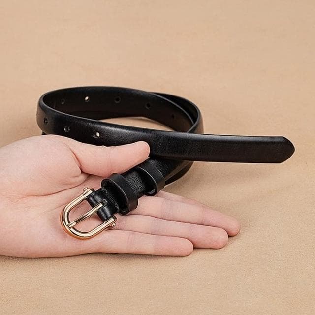 【米蘭精品】現貨+預購 真皮皮帶腰帶簡約頭層牛皮細款女皮帶情人節生日聖誕節交換禮物2色74eh1