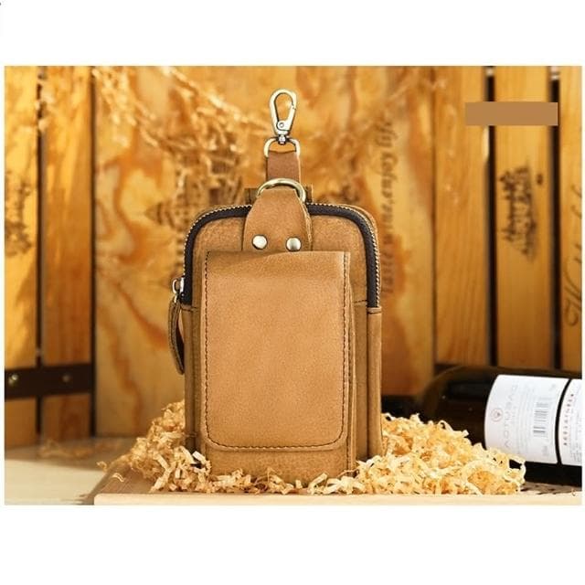 【米蘭精品】現貨+預購 腰包真皮腿包復古休閒牛皮父親節禮物男包包2色74et1