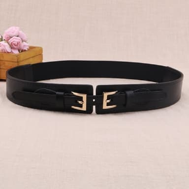 【米蘭精品】現貨+預購 腰封真皮皮帶雙針扣彈性牛皮窄版女配件情人節生日聖誕節交換禮物4色74eg26