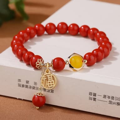 【米蘭精品】現貨+預購 硃砂手鍊朱砂手串8mm天然瑪瑙福字女飾品聖誕節交換禮物74fq4