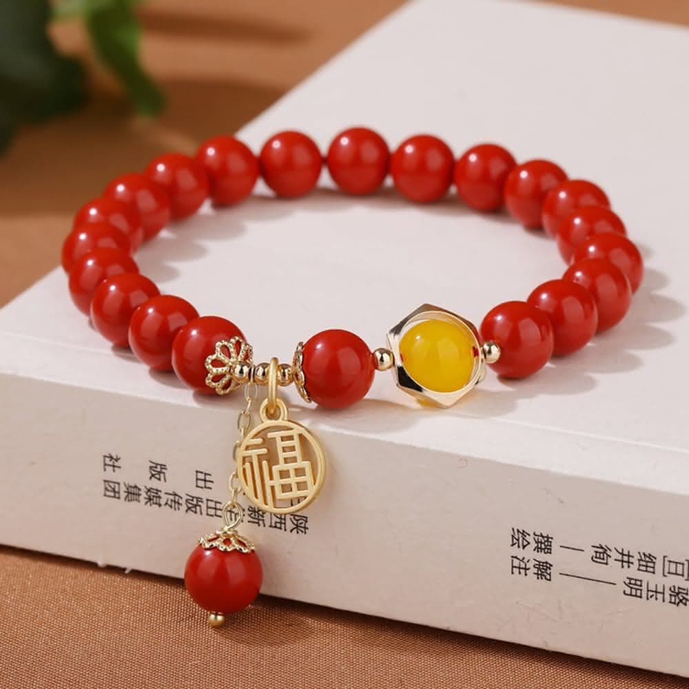 【米蘭精品】現貨+預購 硃砂手鍊朱砂手串8mm天然瑪瑙福字女飾品聖誕節交換禮物74fq4