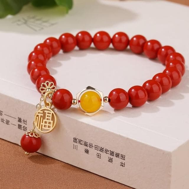 【米蘭精品】現貨+預購 硃砂手鍊朱砂手串8mm天然瑪瑙福字女飾品聖誕節交換禮物74fq4