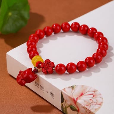 【米蘭精品】現貨+預購 硃砂手鍊朱砂手串8mm狐狸梅花蜜蠟女飾品聖誕節交換禮物74fq5