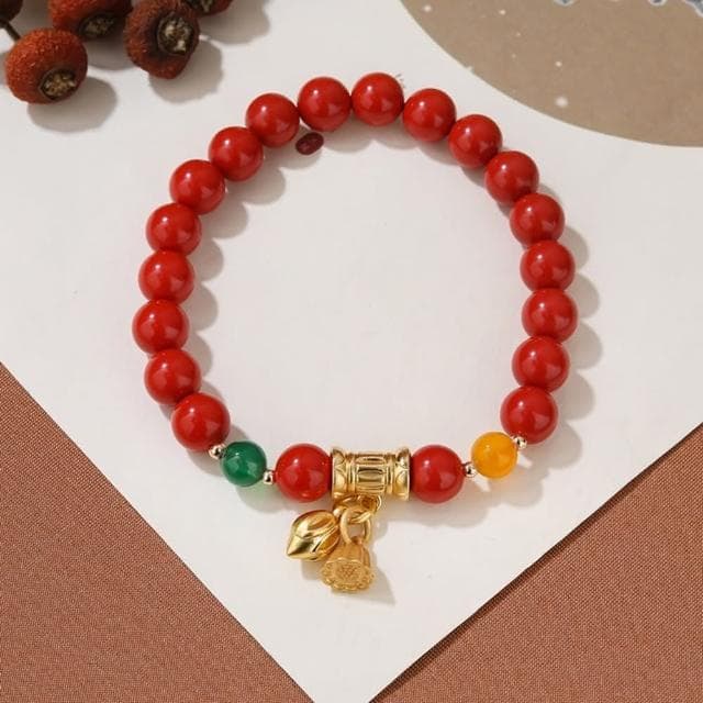 【米蘭精品】現貨+預購 硃砂手鍊朱砂手串8mm蓮蓬蓮花瑪瑙女飾品聖誕節交換禮物74fq7