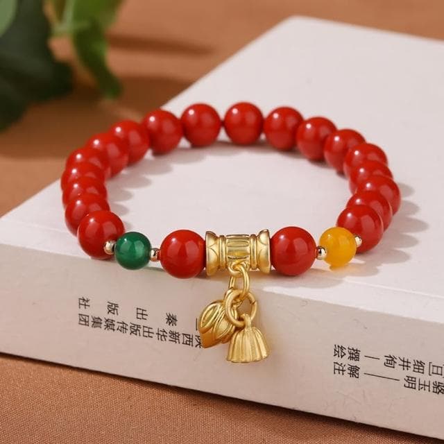 【米蘭精品】現貨+預購 硃砂手鍊朱砂手串8mm蓮蓬蓮花瑪瑙女飾品聖誕節交換禮物74fq7