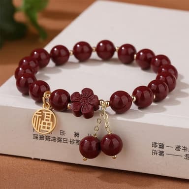 【米蘭精品】現貨+預購 硃砂手鍊朱砂手串8mm福字櫻花滴流女飾品聖誕節交換禮物74fq13