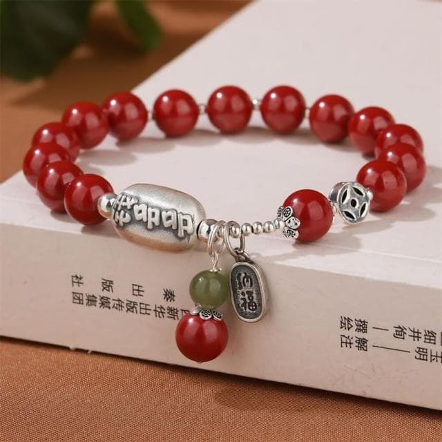 【米蘭精品】現貨+預購 硃砂手鍊朱砂手串8mm925純銀納福招財女飾品聖誕節交換禮物74fq21
