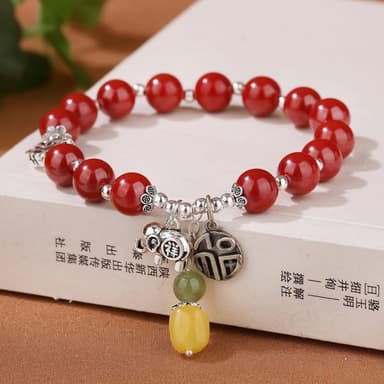 【米蘭精品】現貨+預購 硃砂手鍊朱砂手串9mm吉象925純銀蜜蠟女飾品聖誕節交換禮物74fq25