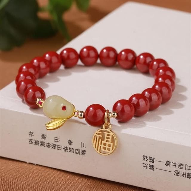 【米蘭精品】現貨+預購 硃砂手鍊朱砂手串8mm月兔福字串珠女飾品聖誕節交換禮物74fq26