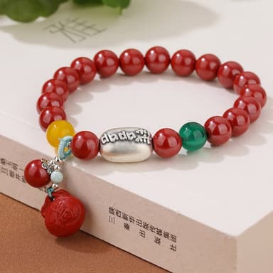 【米蘭精品】現貨+預購 硃砂手鍊朱砂手串8mm純銀錢多多瑪瑙女飾品聖誕節交換禮物74fq27