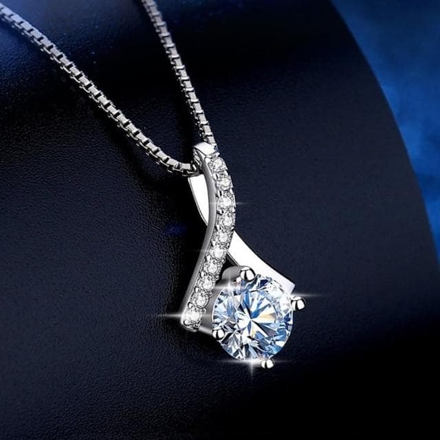【米蘭精品】現貨+預購 莫桑石項鍊925純銀吊墜1克拉為愛加冕鎖骨鍊母親節情人節生日聖誕節交換禮物女飾品74an3