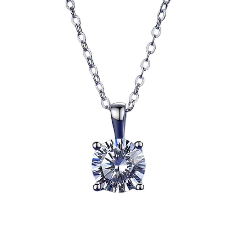 【米蘭精品】現貨+預購 莫桑鑽項鍊925純銀吊墜2克拉8心8箭單鑽聖誕節情人節生日禮物女飾品73yk33