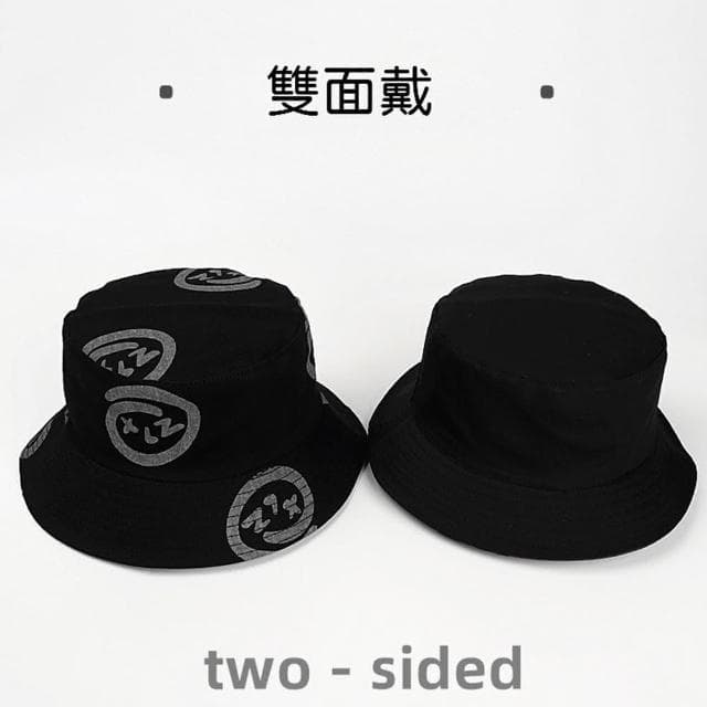 【米蘭精品】現貨+預購 漁夫帽遮陽帽印花平頂雙面盆帽男女帽子情人節生日聖誕節交換禮物5色74cq27