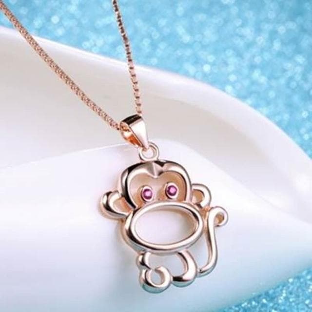 【米蘭精品】現貨+預購 猴子項鍊流行銀飾品創意可愛動物母親節生日情人節聖誕節交換禮物73v152