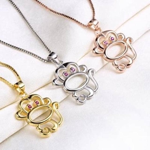 【米蘭精品】現貨+預購 猴子項鍊流行銀飾品創意可愛動物母親節生日情人節聖誕節交換禮物73v152