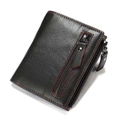 【米蘭精品】現貨+預購 短夾真皮錢包-RFID復古休閒牛皮男包包父親節情人節生日禮物2色74cb11