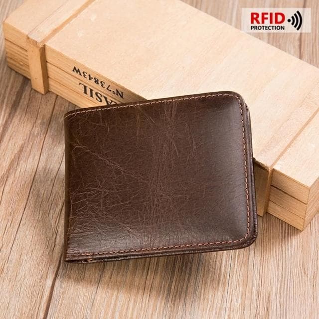 【米蘭精品】現貨+預購 短夾真皮錢包-RFID復古耐用牛皮男包包父親節情人節生日禮物2款74cb12