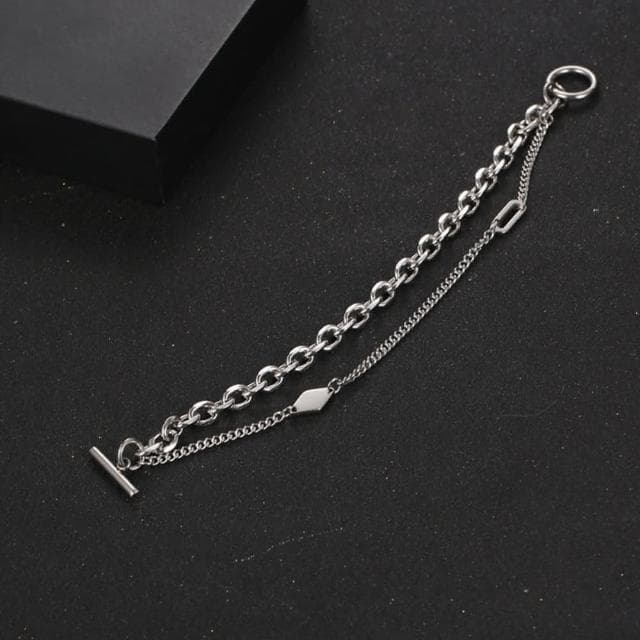 【米蘭精品】現貨+預購 鈦鋼手鍊鈦鋼手環復古個性雙層鍊條情侶飾品聖誕節交換禮物74fl34