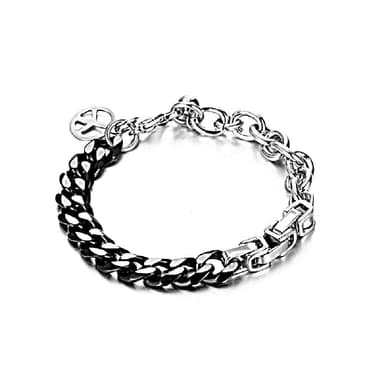 【米蘭精品】現貨+預購 鈦鋼手鍊鈦鋼手鏈古巴鏈個性拼接嘻哈情侶飾品聖誕節交換禮物74fl9
