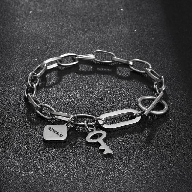 【米蘭精品】現貨+預購 鈦鋼手鍊鈦鋼手鏈拼接回形嘻哈簡約男女飾品父親節情人節聖誕節交換禮物74fl20