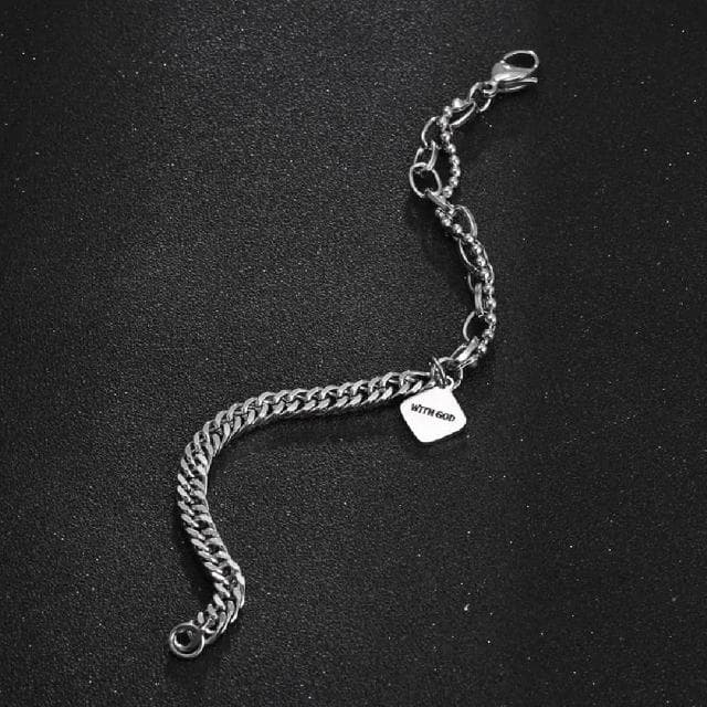 【米蘭精品】現貨+預購 鈦鋼手鍊鈦鋼手鏈拼接O形鏈個性幾何情侶飾品聖誕節交換禮物74fl21