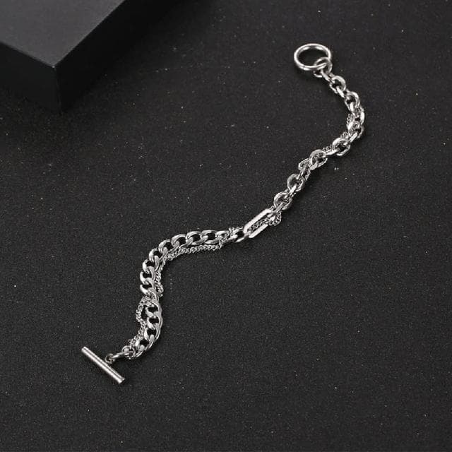 【米蘭精品】現貨+預購 鈦鋼手鍊鈦鋼手鏈雙層纏繞嘻哈街頭風男女飾品父親節情人節聖誕節交換禮物74fl22