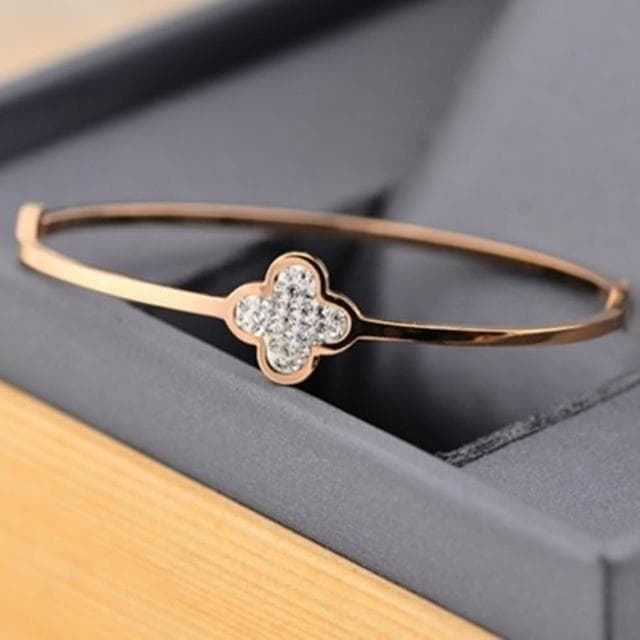 【米蘭精品】現貨+預購 鑲鑽玫瑰金手環流行飾品精美時尚小花母親節生日情人節聖誕節交換禮物71ap8