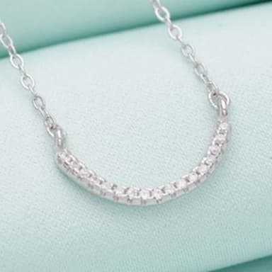 【米蘭精品】現貨+預購 鑲鑽項鍊流行銀飾品圓弧百搭典雅質感母親節生日情人節聖誕節交換禮物73v139