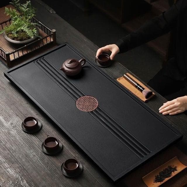 熱銷 烏金石茶盤 茶盤 石頭茶盤 石製茶盤 茶具 天然烏金石茶盤 茶臺 黑石茶盤 茶具 石茶盤 高檔茶盤 功夫茶盤 天然石茶盤