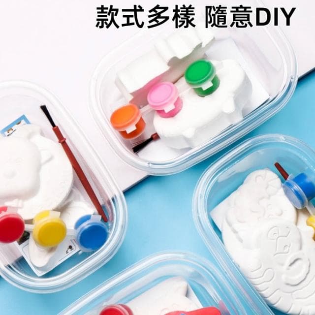 石膏娃娃DIY｜ 2個石膏娃娃+3色顏料+畫筆 不挑圖案 彩繪石膏 造型石膏白坯 彩繪塗鴉 手工塗鴉 生日禮物 交換禮物 石膏畫