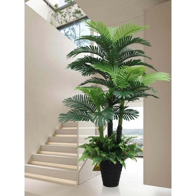 仿生散尾葵装饰假植物造景室内塑料花绿植盆栽客厅摆件落地盆景人