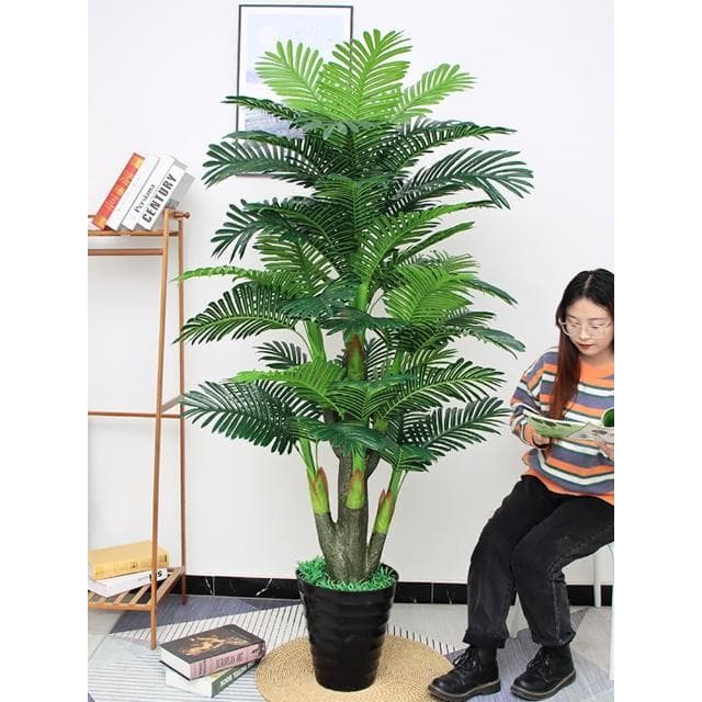 仿生散尾葵装饰假植物造景室内塑料花绿植盆栽客厅摆件落地盆景人